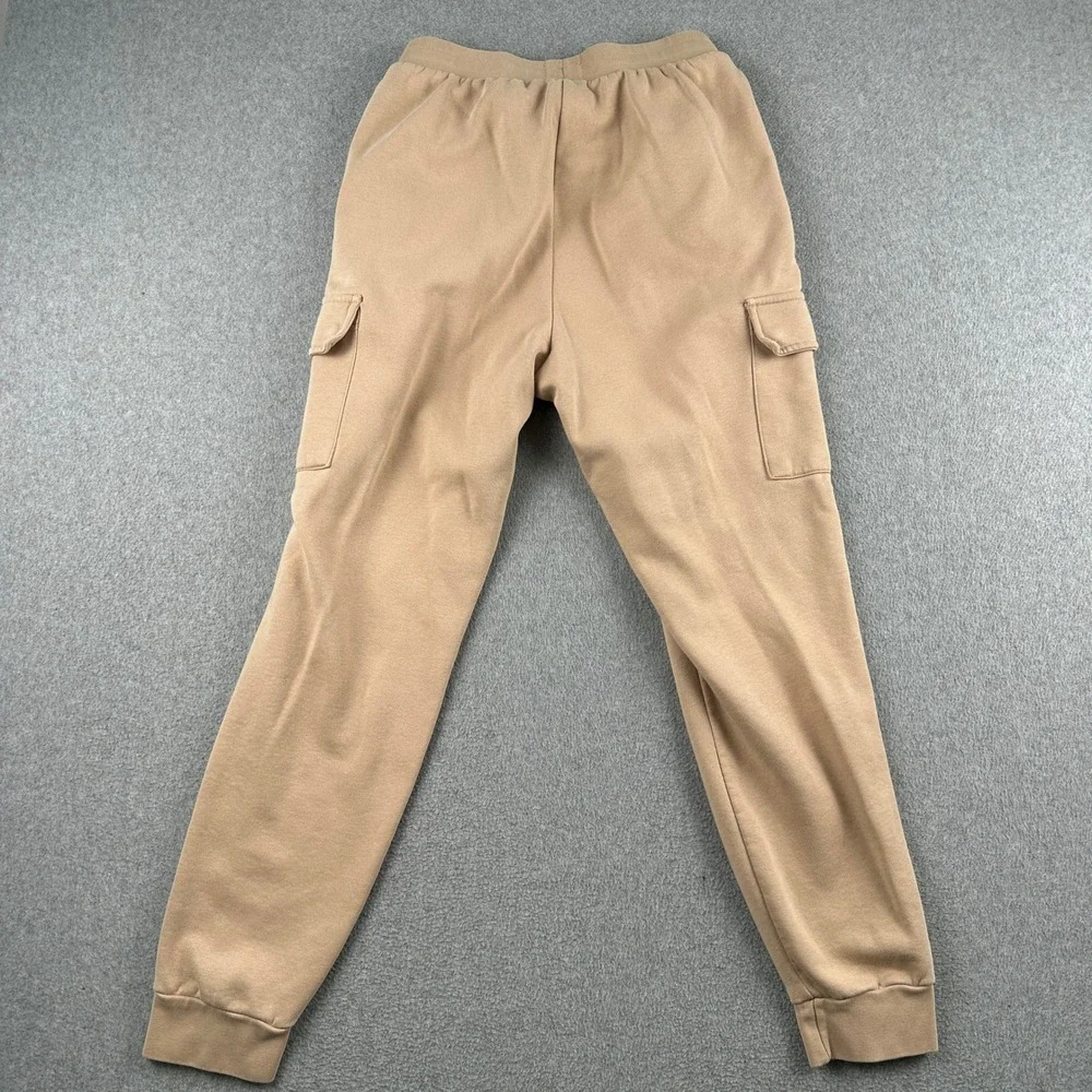 Adidas Cargo Joggers Youth XL Tan Trefoil Fleece Sweatpants Tapered Leg Pants